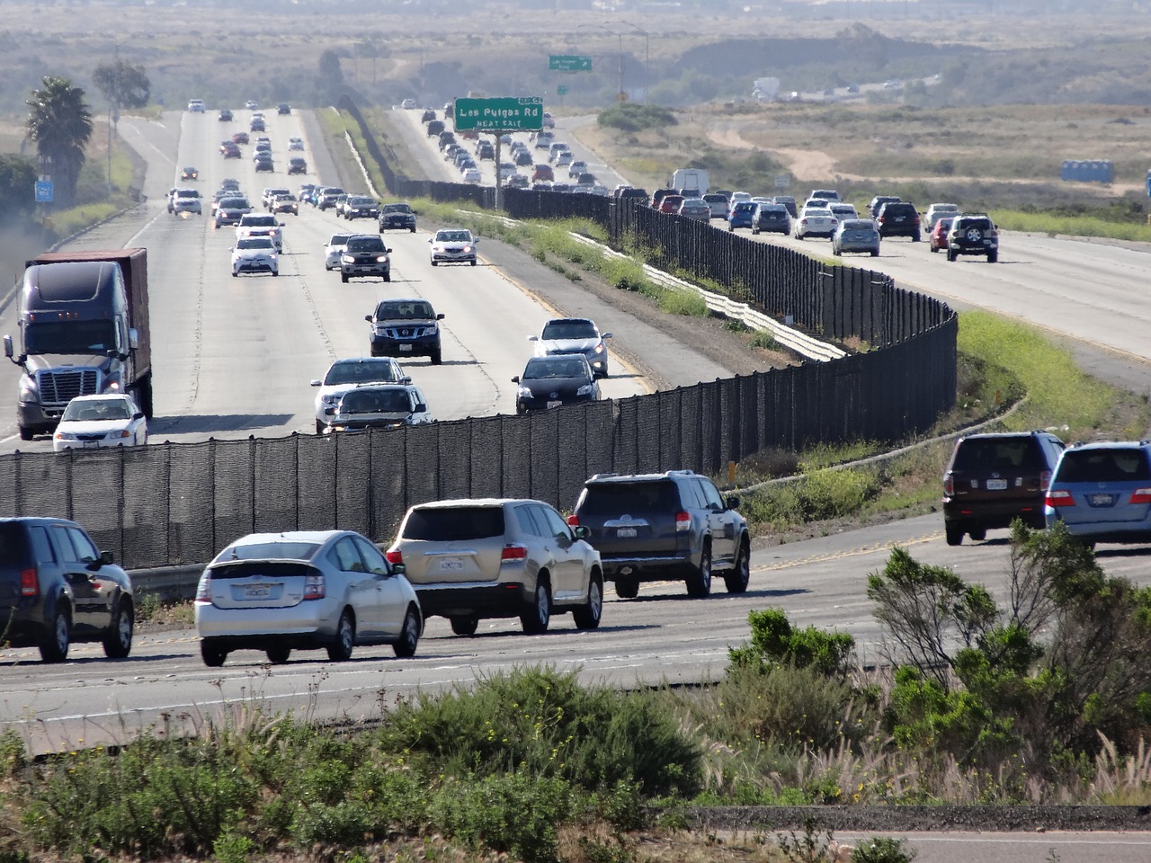 cars on a highway